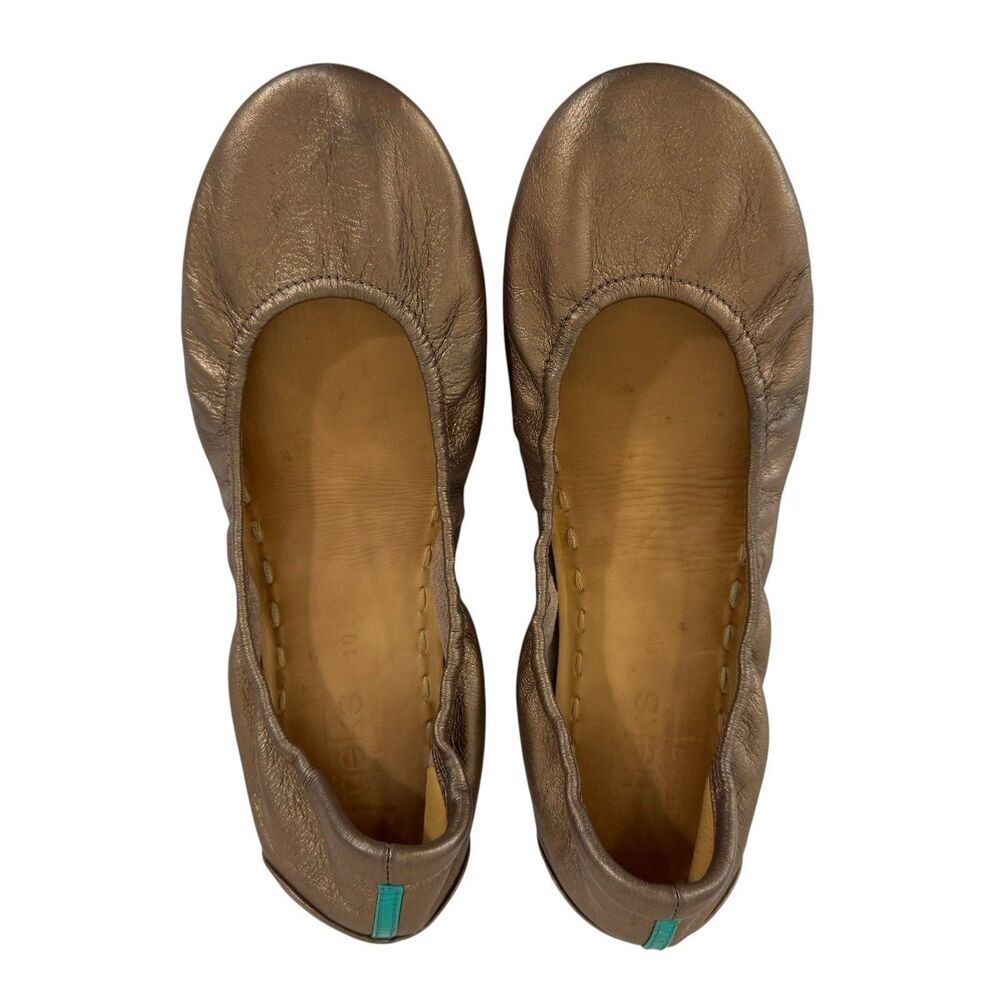 Tieks By Gavrieli 10 Metallic Bronze Leather Ballet Flat Shoe Womens READ